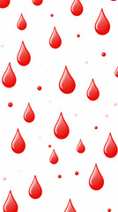 Red Paint and Water Drops on White Background, Abstract Image, Texture, Pattern Background, Wallpaper, Background, Cell Phone Cover and Screen, Smartphone, Computer, Laptop, 9:16 and 16:9 Format - PNG