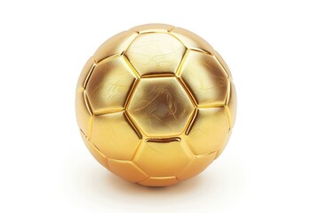 Fototapeta premium Golden soccer ball on white background