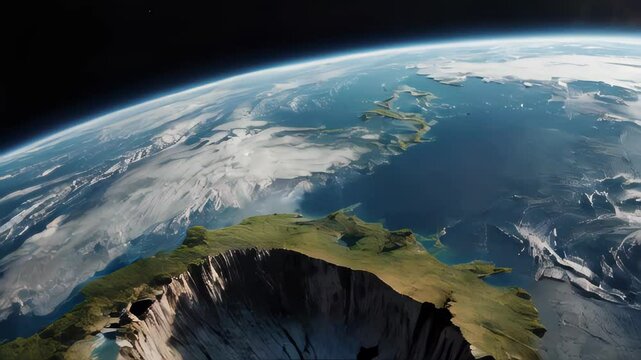 A broken earth with a hole in it