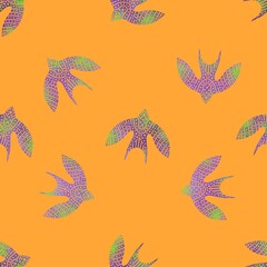 Obraz premium Ethnic birds seamless Ukraine pattern for wrapping paper and fabrics and linens
