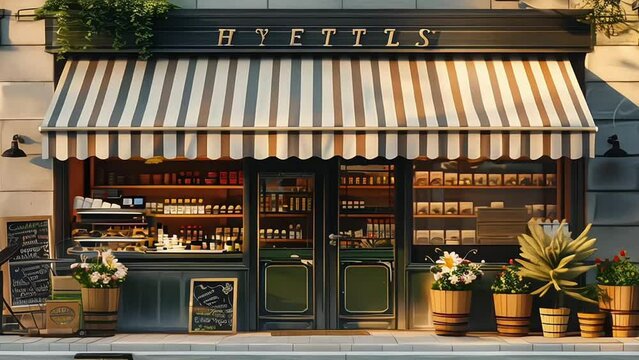 Retro style shop exterior