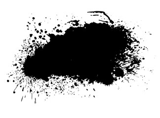 Abstract black blot object. Background with ink splashes. hand drawing. Not AI, Vector illustration