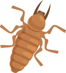 Brown termite walking with big antennas illustration