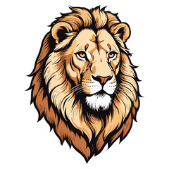 Hand Drawn Lion Head Vintage Illustration