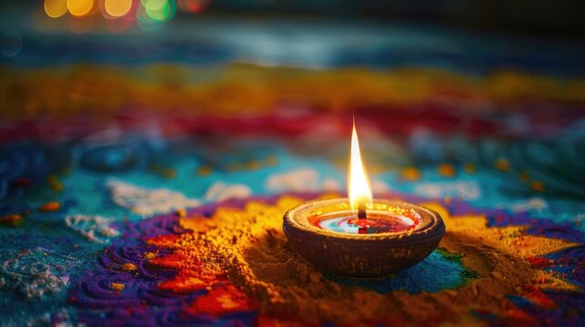 Candle on Table Cloth