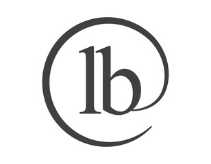 LB logo from two letter with circle shape email sign style. L and B round logotype of business company