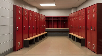 High school sport locker room