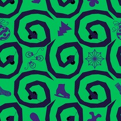 Cartoon animals seamless snake pattern for wrapping and kids new 2025 year