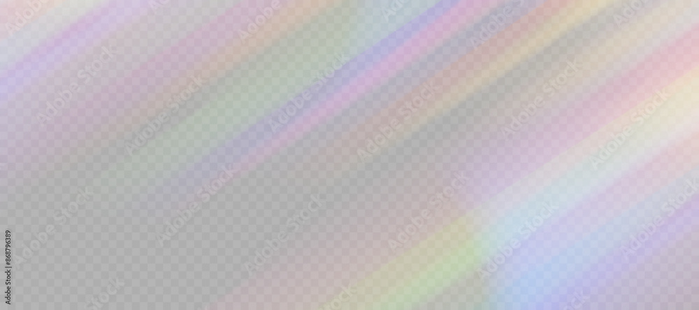 Poster Optical effect of rainbow light. Colorful glowing rays of a bright spectrum. Realistic refraction reflection of a diamond. Vector for web design