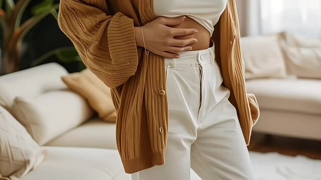 Healthcare Concept Image, Asian woman holding her pee, health care concept of UTI urinary tract infection; urinary incontinence; overactive bladder symptoms, isolated background