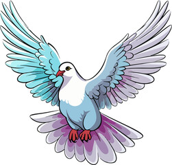 Obraz premium dove vector illustration isolated on transparent background. 