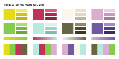 ACTUAL FRESH 2024 2025 New fashion color trend winter spring season 2022 2023. Color palette forecast of the future color trend