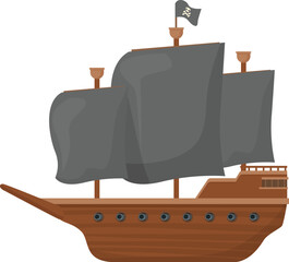 Classic pirate ship sailing on the high seas, ready for adventure