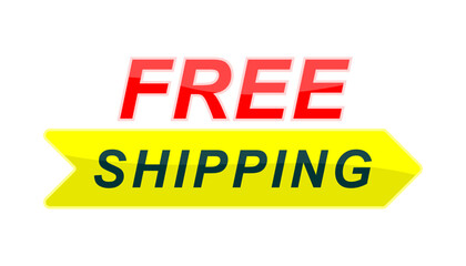 Free shipping tag. Banner design template for marketing. Special offer promotion or retail. background banner modern graphic design for store shop, online store, website, landing page