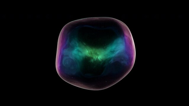 Colorful Soap Bubble. Transparent, shiny sphere of glass. Seamless loop
