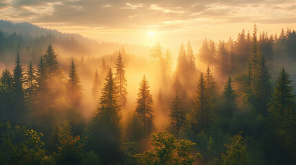 Naklejka premium Bosque atardecer