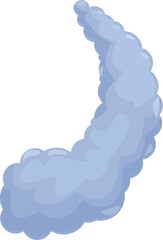 Cartoon smoke cloud floating in the air with a white background