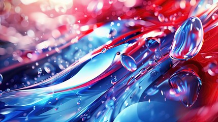 Red White Blue with Droplets