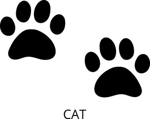 Animals footprints. Realistic Prints wildlife foot icon, bird paw, pets footstep silhouette, print hoofed feet. Cat, dog, wolf, chicken, horse and other vector illustrations.