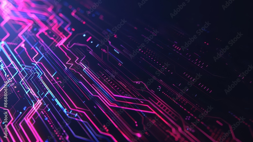 Wall mural clean cyber banner showcasing a music splash with sleek lines and glowing elements with copy space