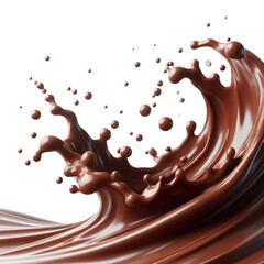 Decadent Chocolate Splash, isolated on transparent background