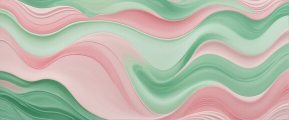 Soft green and pink wave design with marbled paper texture for web backgrounds