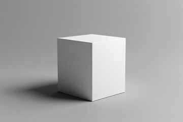 A single, clean, white cube sits on a gray surface. Generative AI
