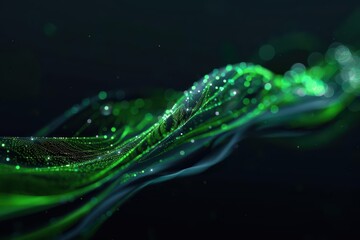 Clean cyber banner showcasing a nature splash with sleek lines and glowing elements with copy space