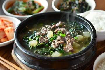 Traditional Korean meal structure Rice main banchan supporting