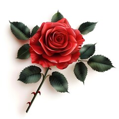 red rose isolated on white background