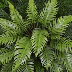 Greenery symbol in home decor: A fresh top view of a potted Boston fern