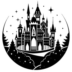 Fototapeta premium castle in the illustration