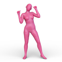 ポーズをとる女性　3DCGレンダリング