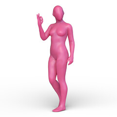 ポーズをとる女性　3DCGレンダリング