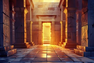 Fototapeta premium Room with Columns and Door