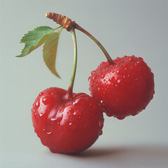 Cherry , white background