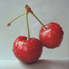 Cherry , white background