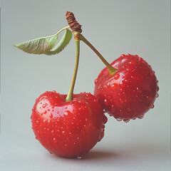 Cherry , white background