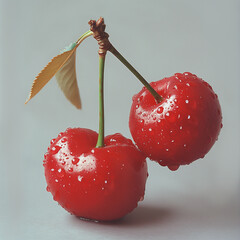 Cherry , white background