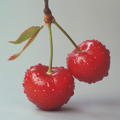Cherry , white background