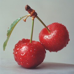 Cherry , white background