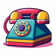 retro telephone isolated on white