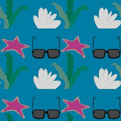 seamless pattern with starfish