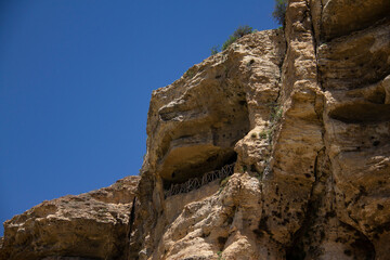 The exterior view of Karaftu Cave in Kurdistan Province of Iran