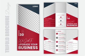 Modern Trifold Brochure Template, Professional corporate business advertising agency Trifold Design vector with clean minimalist colorful background,