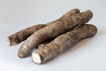 White background with cassava