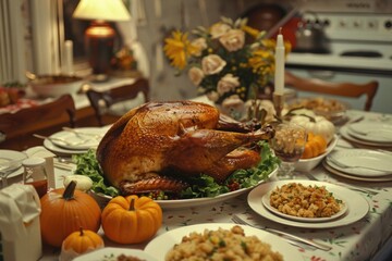 Turkey at dinner table