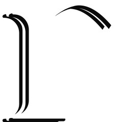 Trendy white font, lowercase letter r