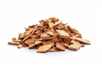 Woodchips for smoking isolated on white background