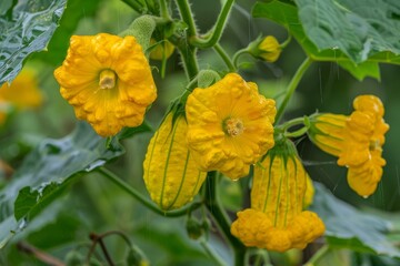 Obraz premium Yellow flowers known as Bitter Gourd